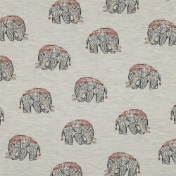 Baumwolljersey Mammut - cremegrau meliert
