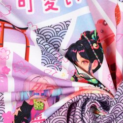 Baumwolljersey Digital Kawaii Manga - helllavendel