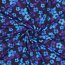 Baumwolljersey Digital Blumen - blau/lila