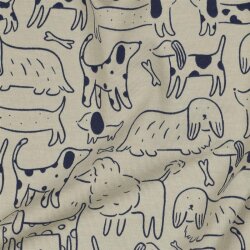 Baumwolljersey Hunde - hellloliv