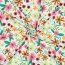 Baumwolljersey Digital Blumen - weiß