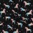 Baumwolljersey Digital Einhornliebe - schwarz