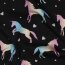 Baumwolljersey Digital Einhornliebe - schwarz