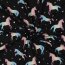 Baumwolljersey Digital Einhornliebe - schwarz