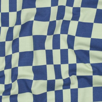 Baumwolljersey Cool Karo - salbei