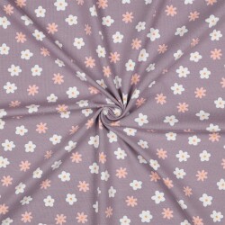 Baumwolljersey Bio~Organic Blumen - softlavendel
