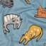 Baumwolljersey Katzen - schattenblau meliert