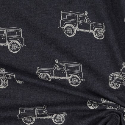 Baumwolljersey Jeep - indigo meliert