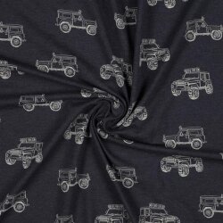 Baumwolljersey Jeep - indigo meliert