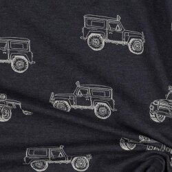 Baumwolljersey Jeep - indigo meliert