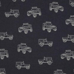 Baumwolljersey Jeep - indigo meliert