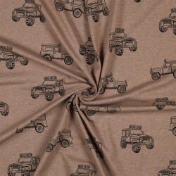 Baumwolljersey Jeep - taupe meliert
