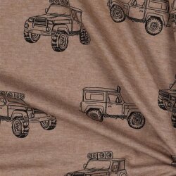 Baumwolljersey Jeep - taupe meliert