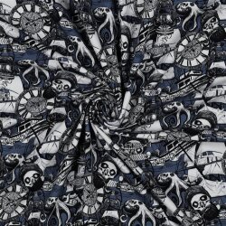Baumwolljersey Digital Piratenleben - blau