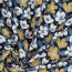 Baumwolljersey Glitzer Blumen - dunkelblau