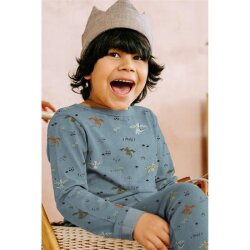 Baumwolljersey  Neon Drachen - creme meliert