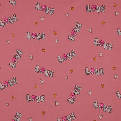 Baumwolljersey Neon Love - pink