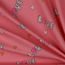 Baumwolljersey Neon Love - pink