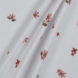 Baumwolljersey Digital Organic Blumen - weiß