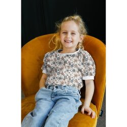 Baumwolljersey  Blumen - creme