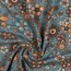 Baumwolljersey  Blumen - rauchblau