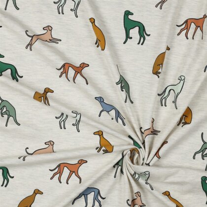 Baumwolljersey  Hunde - creme