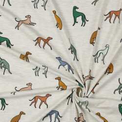 Baumwolljersey  Hunde - creme