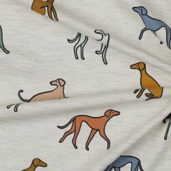 Baumwolljersey  Hunde - creme