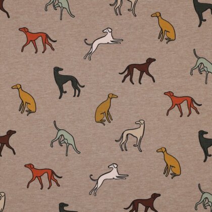 Baumwolljersey  Hunde - taupe
