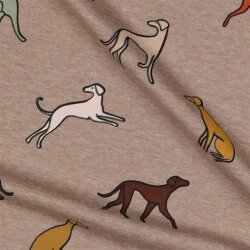Baumwolljersey  Hunde - taupe