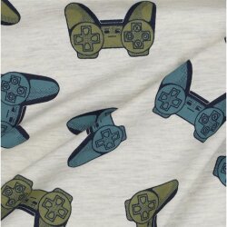 Baumwolljersey  Spielecontroller - creme meliert