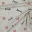 Baumwolljersey  Glitzer Love - creme