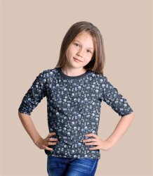 Baumwolljersey Digital Blumen - cognac