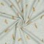 Baumwolljersey Glitzer Ferdern - creme meliert