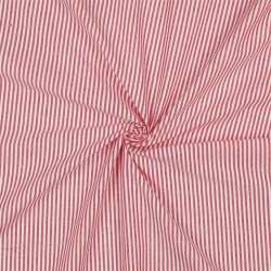 Baumwollpopeline Streifen 3mm, garngefärbt - rot