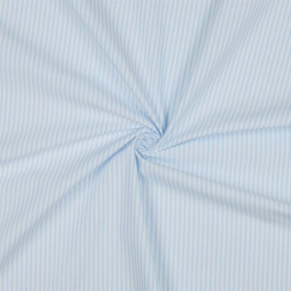 Baumwollpopeline Streifen 3mm, garngefärbt - hellblau