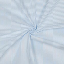 Baumwollpopeline Streifen 3mm, garngefärbt - hellblau
