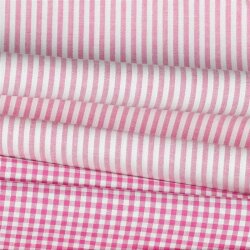 Baumwollpopeline Streifen 3mm, garngefärbt - fuchsia