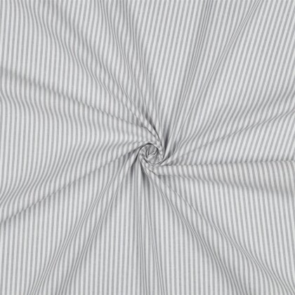Baumwollpopeline Streifen 3mm, garngefärbt - grau