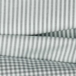 Baumwollpopeline Streifen 3mm, garngefärbt - grau
