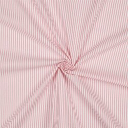 Baumwollpopeline Streifen 3mm, garngefärbt - altrosa