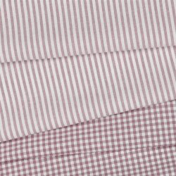 Baumwollpopeline Streifen 3mm, garngefärbt - malve