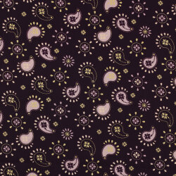 Baumwollpopeline Glitzer Paisley - dunkelviolett