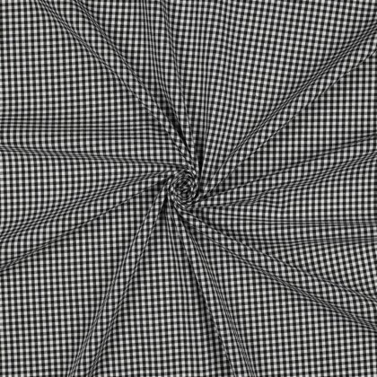 Baumwollpopeline 2,7mm Vichykaro - schwarz