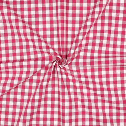 Baumwollpopeline garngefärbt - Vichy Karo 10mm *Vera* - beere