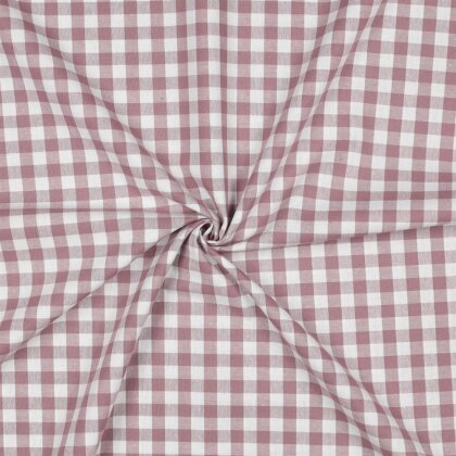 Baumwollpopeline garngefärbt - Vichy Karo 10mm *Vera* - malve