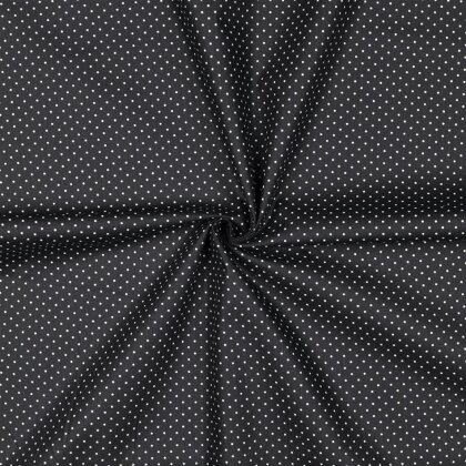 Baumwollpopeline 2mm Punkte - schwarz