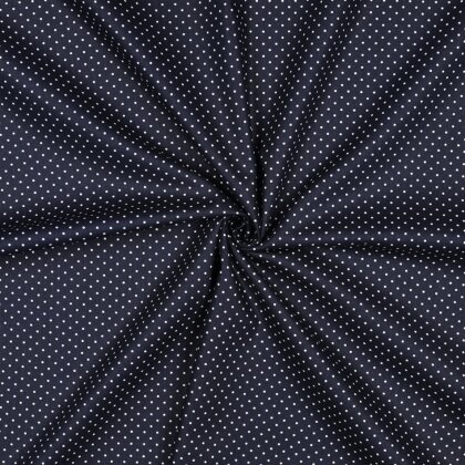 Baumwollpopeline 2mm Punkte - dunkelblau
