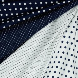 Baumwollpopeline 2mm Punkte - dunkelblau