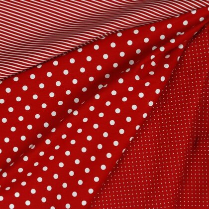 Baumwollpopeline 2mm Punkte - rot